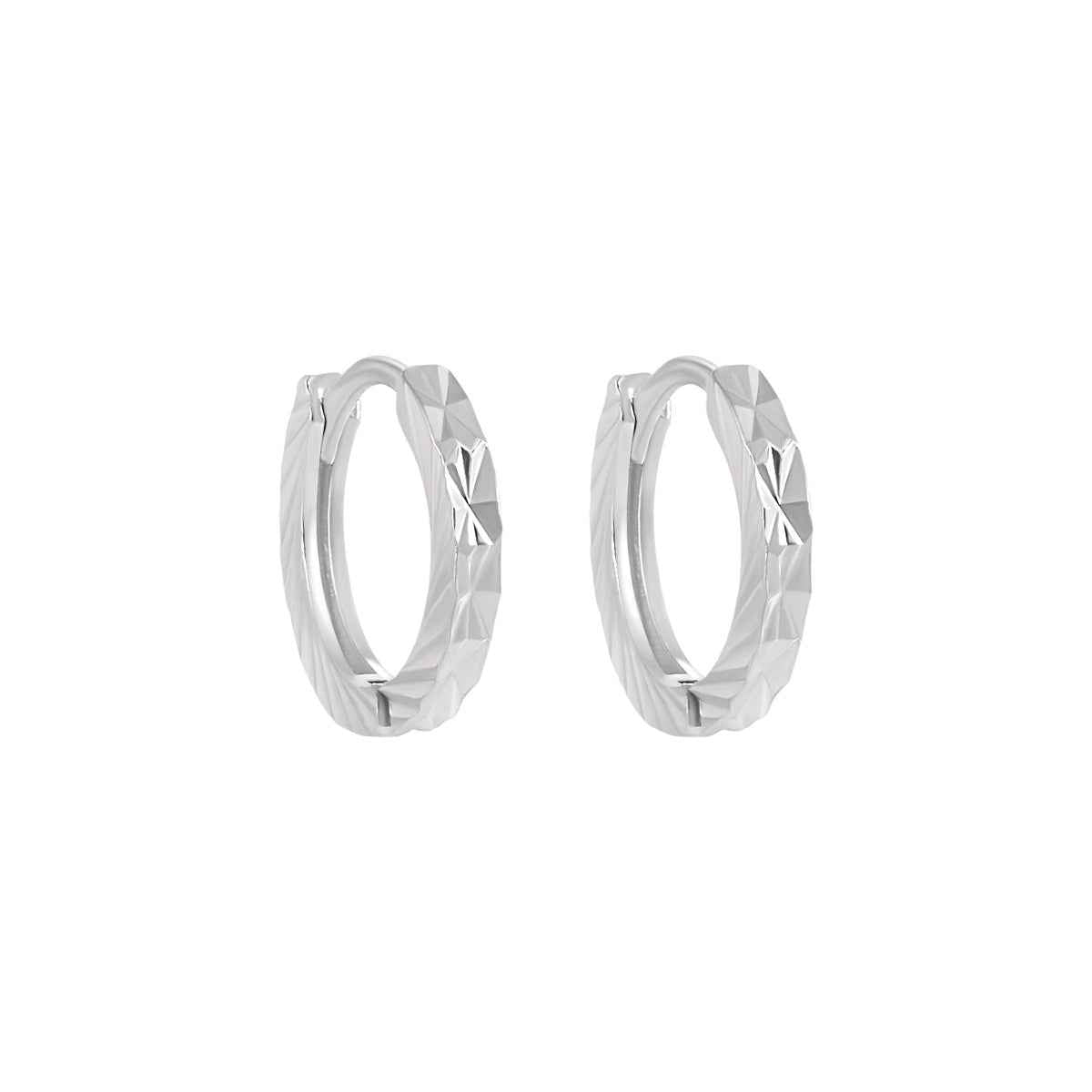 Elsa's Elegance Silver Huggie Earrings