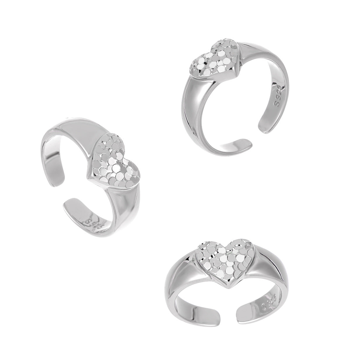 194 car flower mirror love ring women's high sense S925 sterling silver niche ins original broken design silver ring OPHRASTUDIO