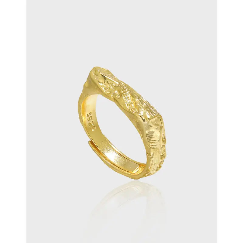 MORRIGAN'S GEOMETRIC TEXTURE SILVER RING - OPHRASTUDIO