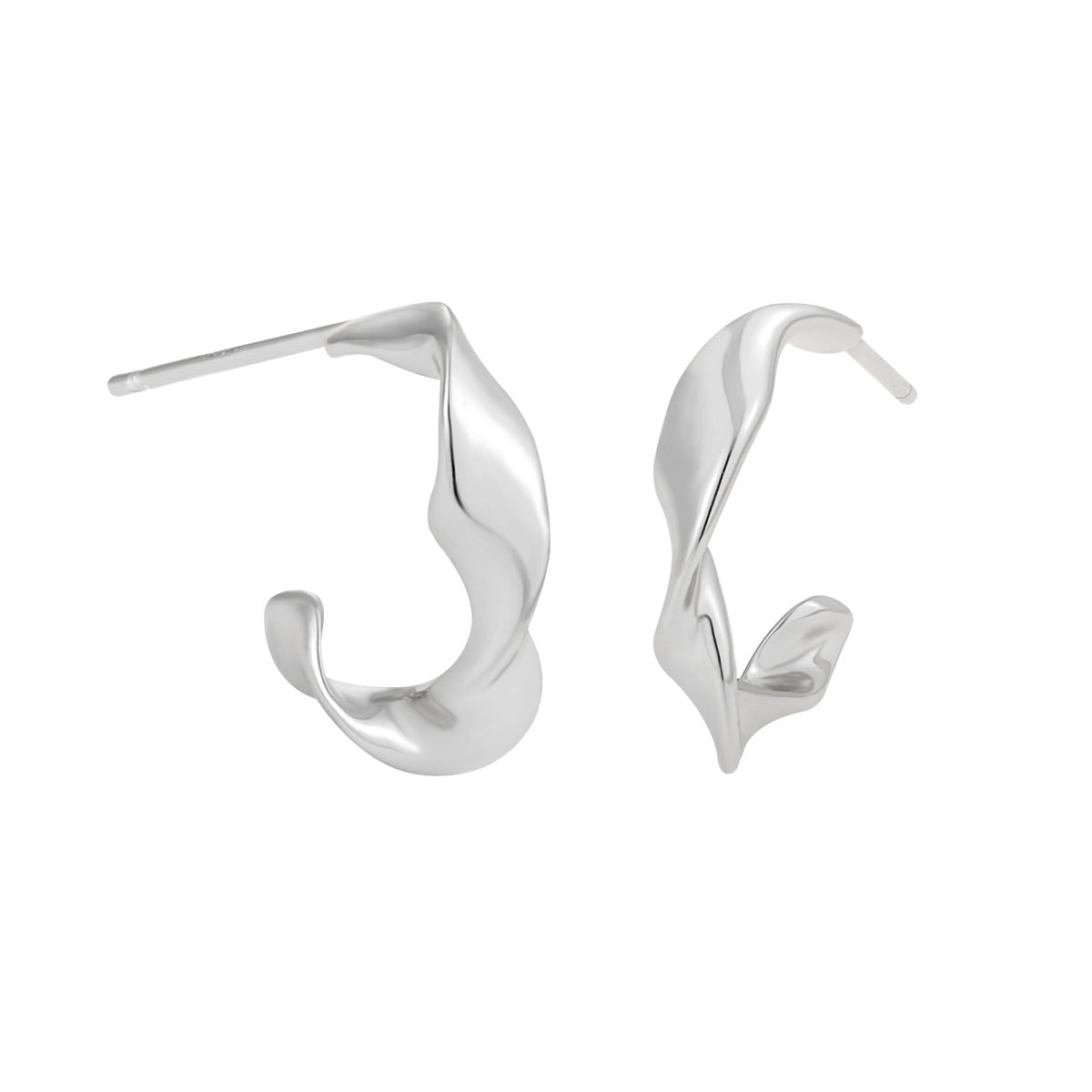 IRREGULAR SMOOTH TWIST STUD EARRINGS OPHRASTUDIO