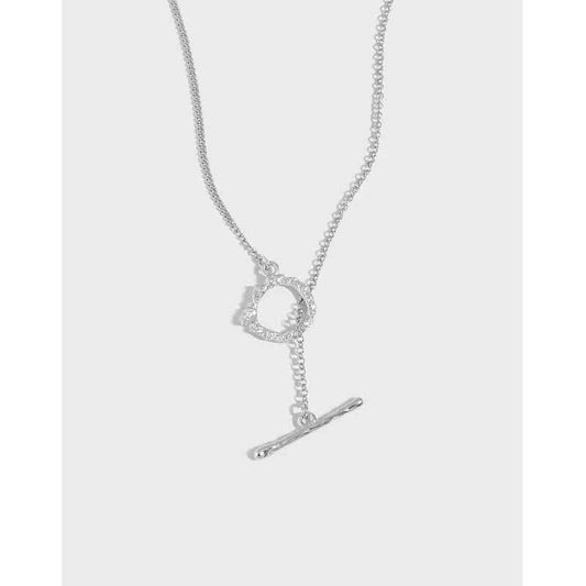 Minimalist Ot Buckle Silver Chain Necklace