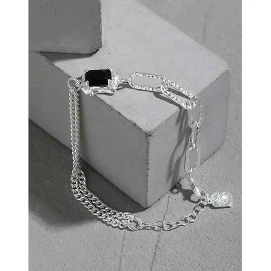 Elodie's Double-Layer Silver Chain Bracelet