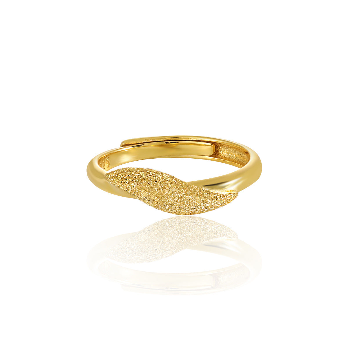 AURORA'S FROSTED LEAF SILVER RING OPHRASTUDIO