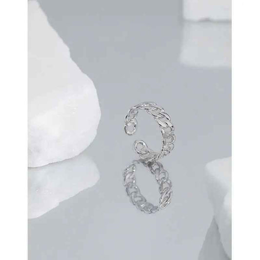 Elegant Twist Silver Stacking Ring