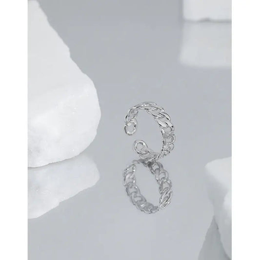 Elegant Twist Silver Stacking Ring
