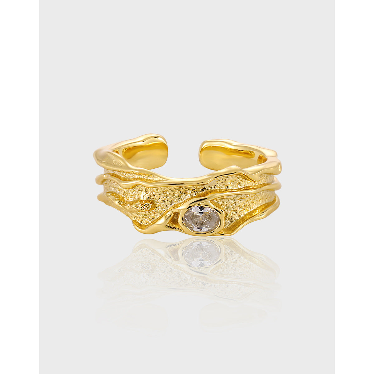 BELLE'S STRIPE SILVER RING OPHRASTUDIO