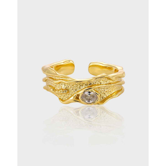 Belle's Stripe Silver Statement Ring
