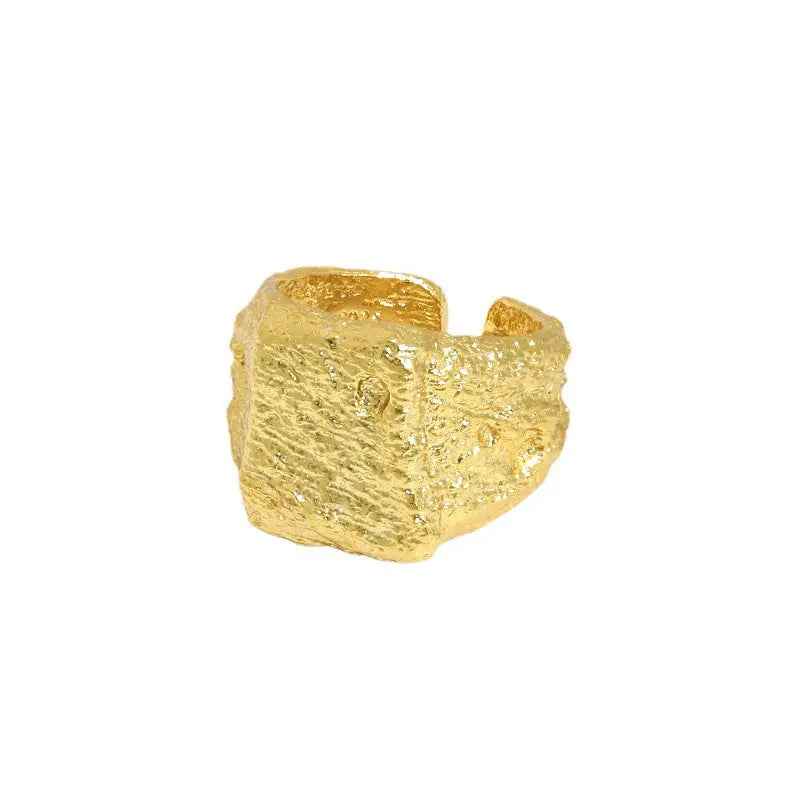 Industrial Edge Chunky Silver Nugget Ring