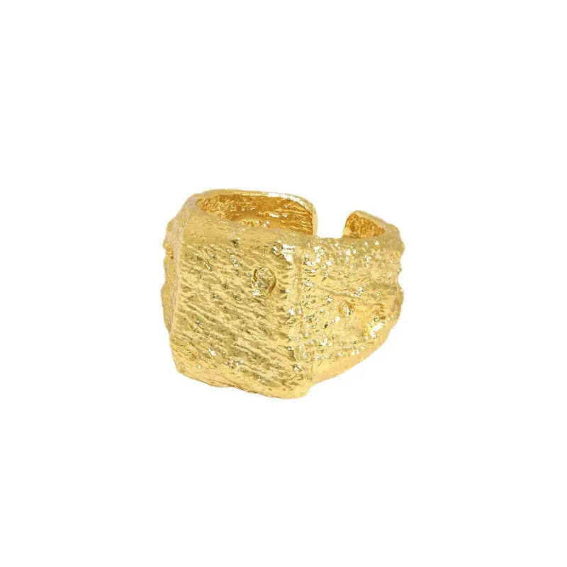 Industrial Edge Chunky Silver Nugget Ring