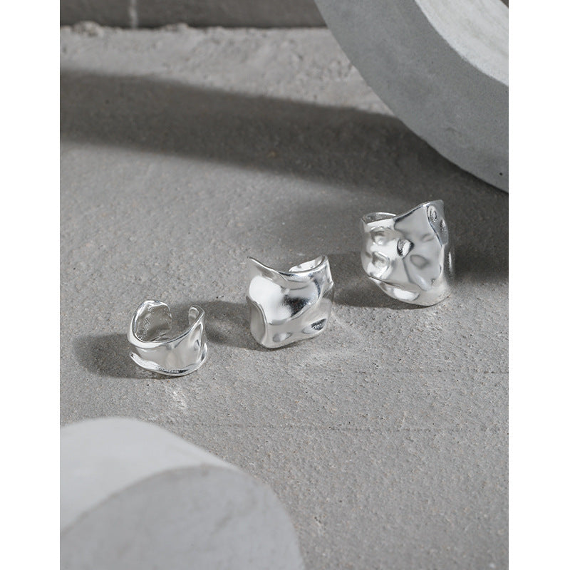 Bold Ripple Sterling Silver Ear Cuff OPHRASTUDIO
