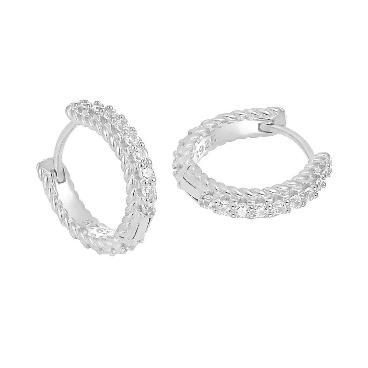 Luxury Silver Huggie Earrings