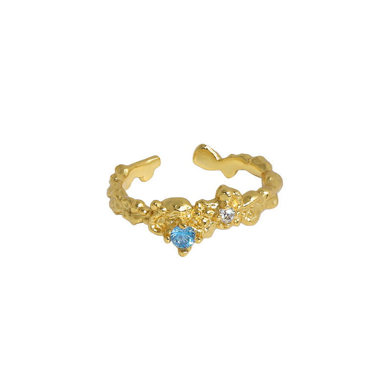 EVELYN'S MICRO-INLAID ZIRCON SILVER RING - OPHRASTUDIO