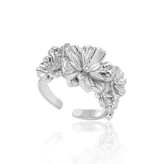 Blossom's Flower Silver Statement Ring