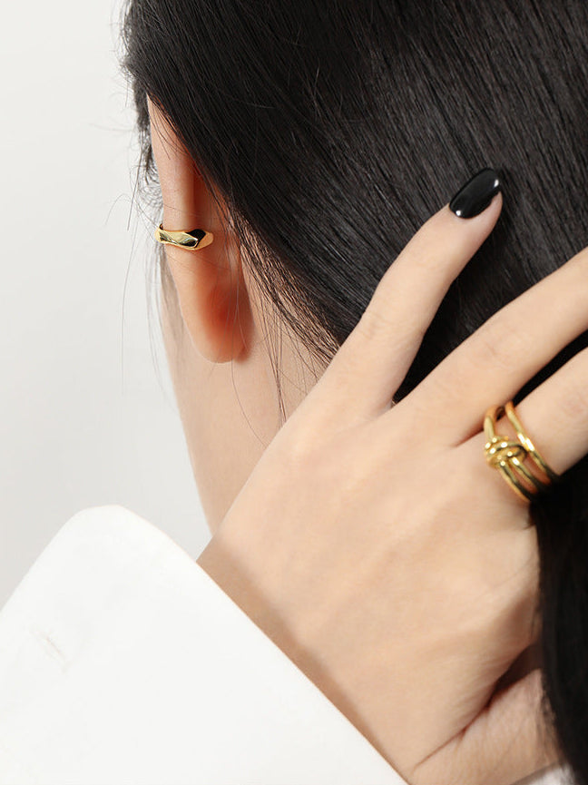 Chunky Silver Ear Cuff Earring OPHRASTUDIO