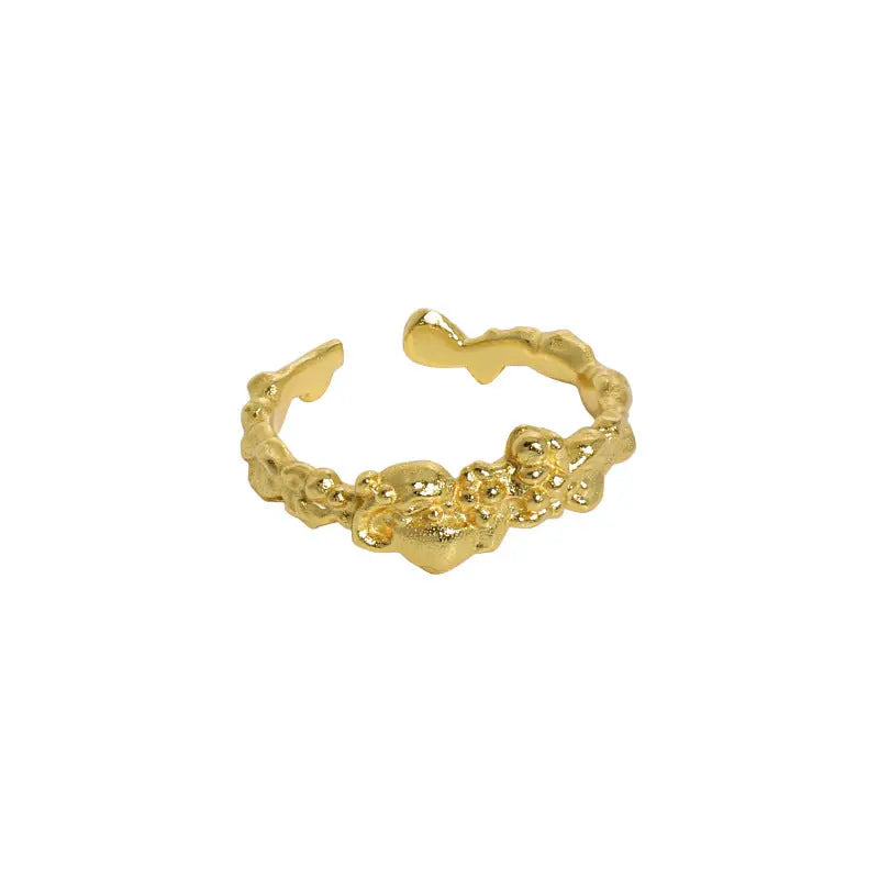 HEPHAESTUS' LAVA TEXTURE SILVER RING - OPHRASTUDIO