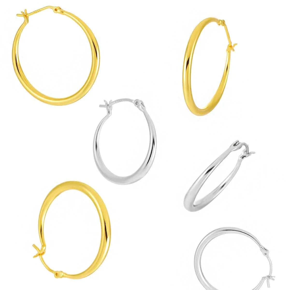 Sleek Minimalist Silver Hoop Earrings