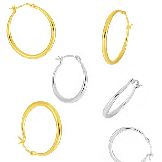 Sleek Minimalist Silver Hoop Earrings
