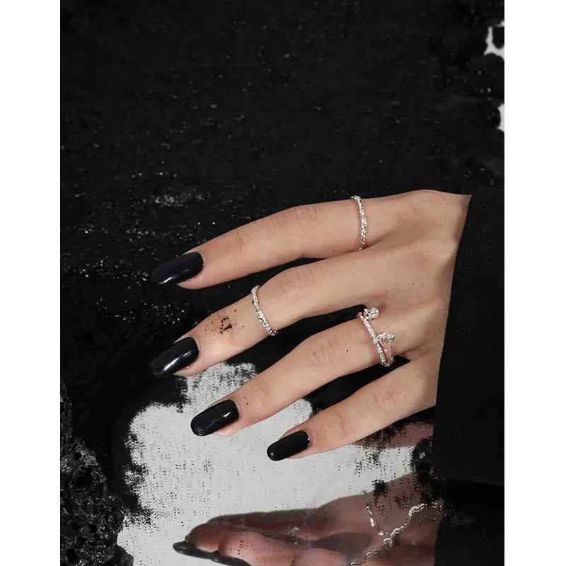 Dahlia's Foil Texture Silver Stacking Ring