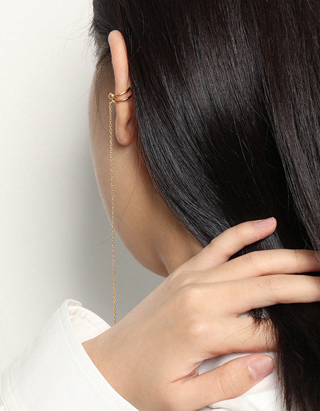Single Chain Tassel Ear Cuff Earring OPHRASTUDIO