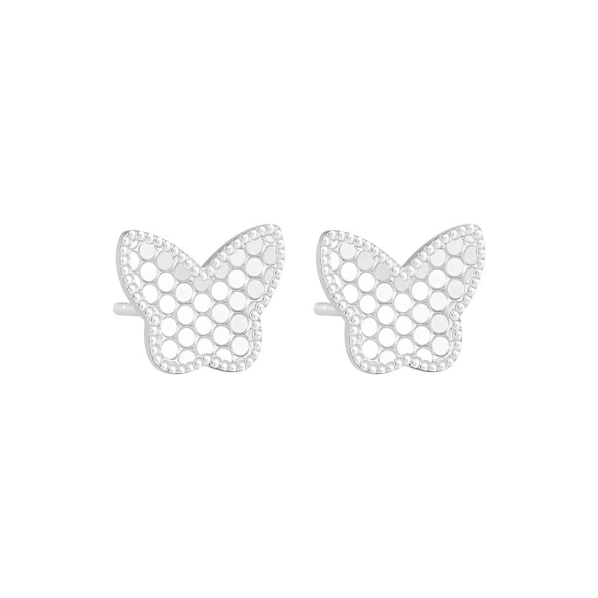 Honeycomb Engraved Silver Stud Earrings Series