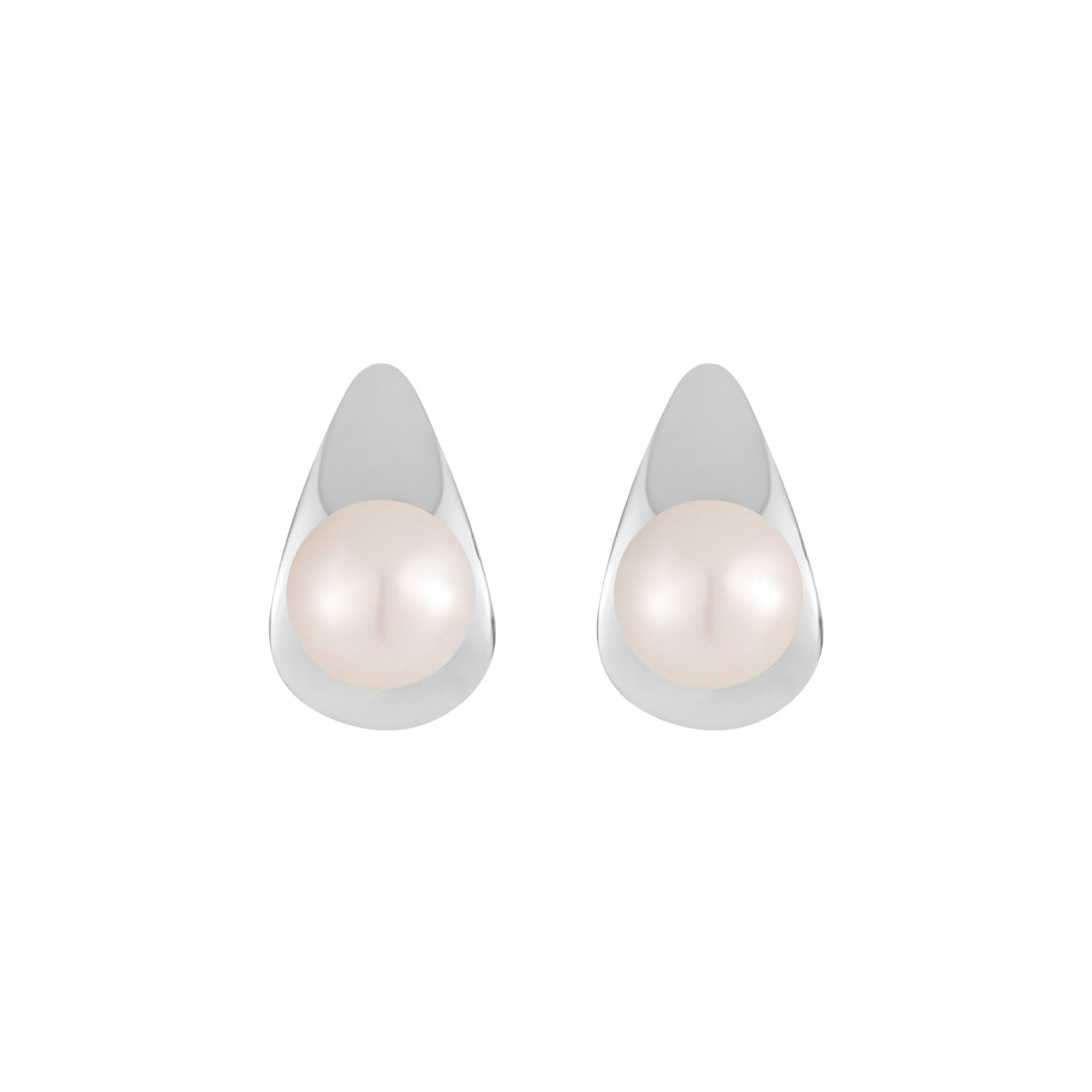 OPHELIA'S GEOMETRIC PEARL STUD EARRINGS OPHRASTUDIO