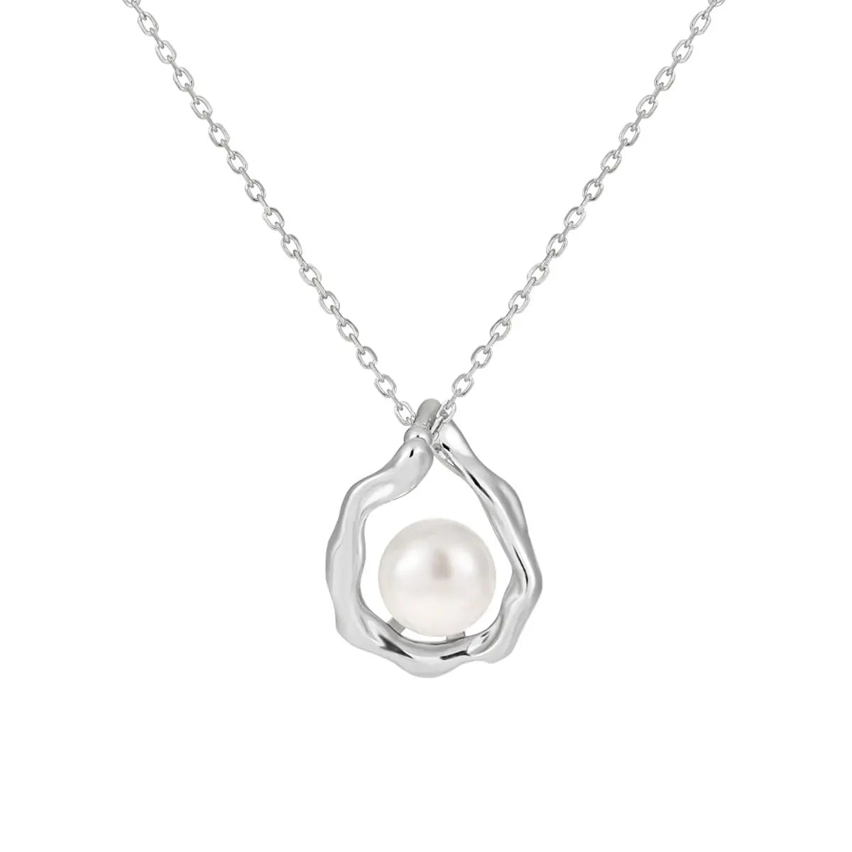 GEOMETRIC PEARL DROP NECKLACE - OPHRASTUDIO