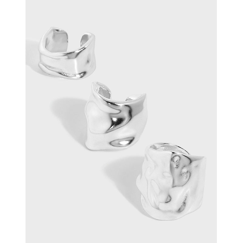 Bold Ripple Sterling Silver Ear Cuff OPHRASTUDIO