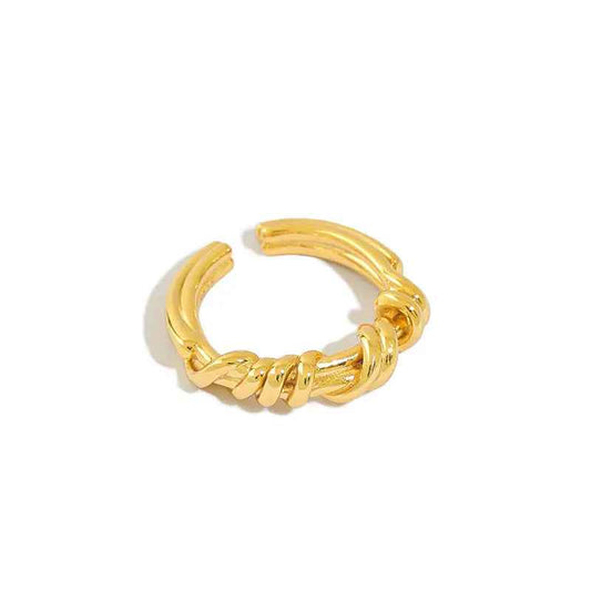 Echo's Winding Texture Silver Statement Ring