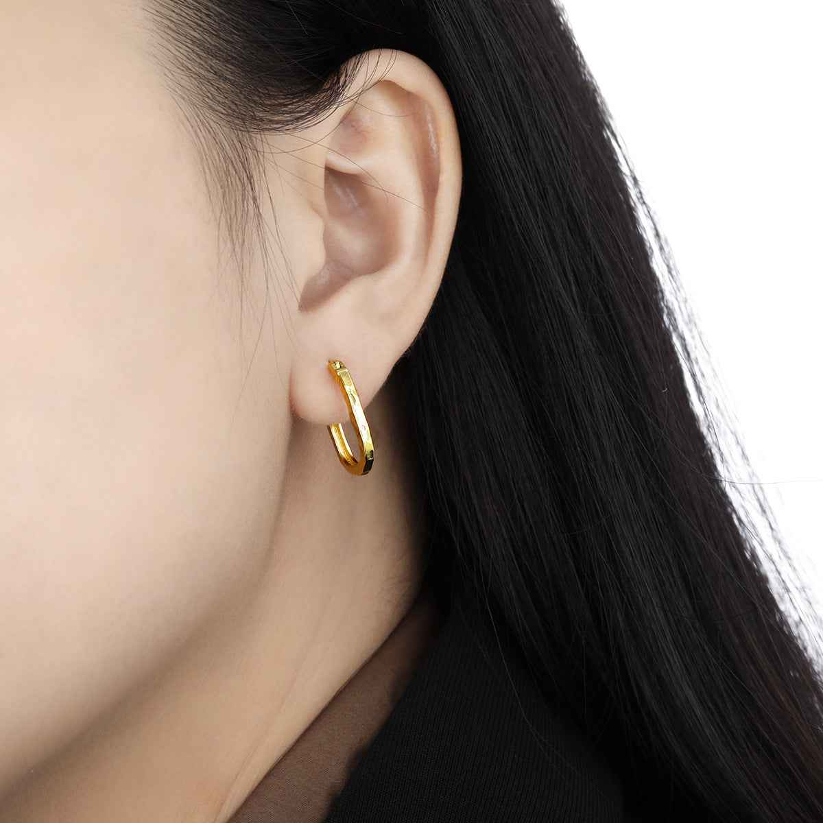 Rippled Texture Silver Hoop Earrings