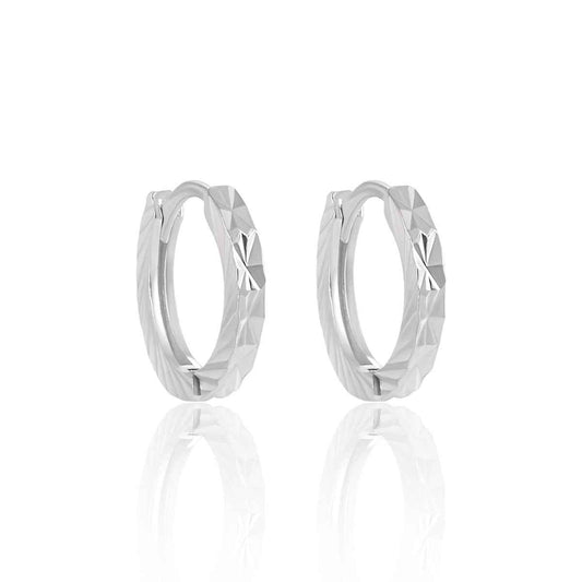 Elsa's Elegance Silver Huggie Earrings