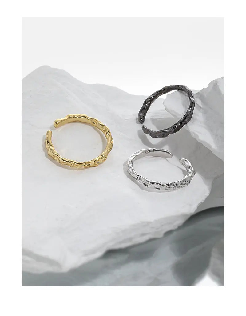 ATHENA'S INDUSTRIAL TEXTURE SILVER RING - OPHRASTUDIO