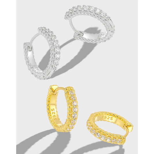 Luxury Silver Huggie Earrings