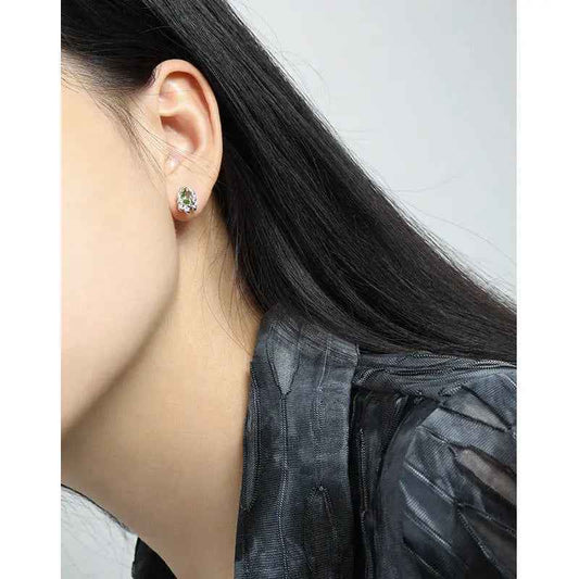 Ethereal Flames Silver Stud Earrings