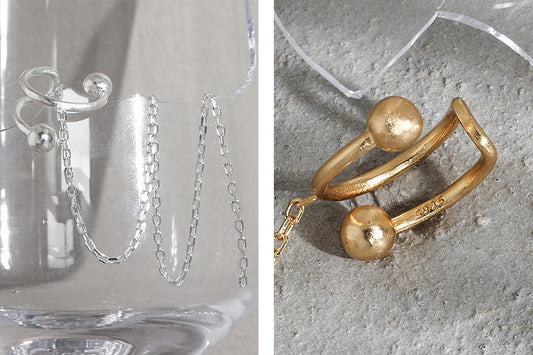 Single Chain Tassel Ear Cuff Earring OPHRASTUDIO