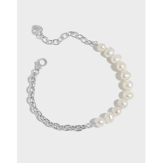 Baroque Pearl Luxe Silver Chain Bracelet