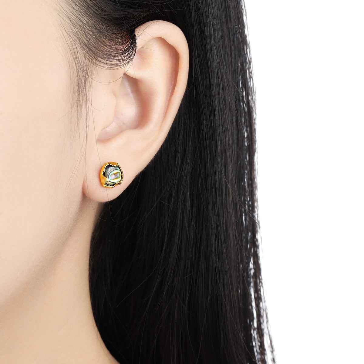 Iridescent Abalone Stud Earrings