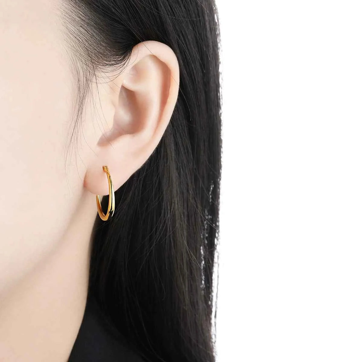 Sleek Minimalist Silver Hoop Earrings