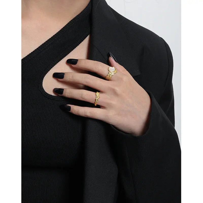 HEPHAESTUS' LAVA TEXTURE SILVER RING - OPHRASTUDIO