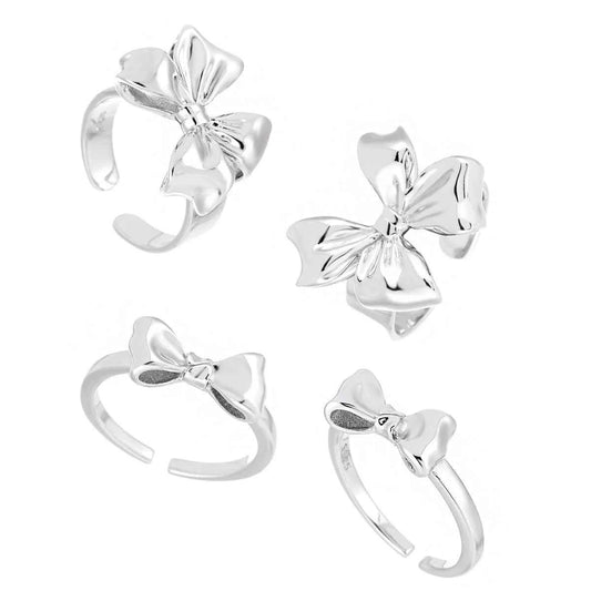 Bow Knot Silver Statement Ring