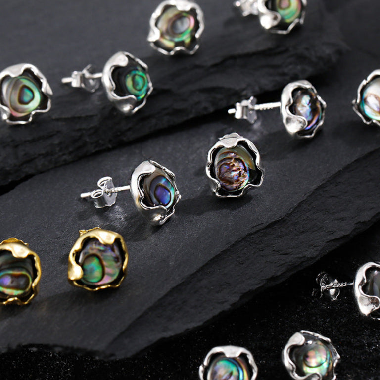 Iridescent Abalone Stud Earrings OPHRASTUDIO