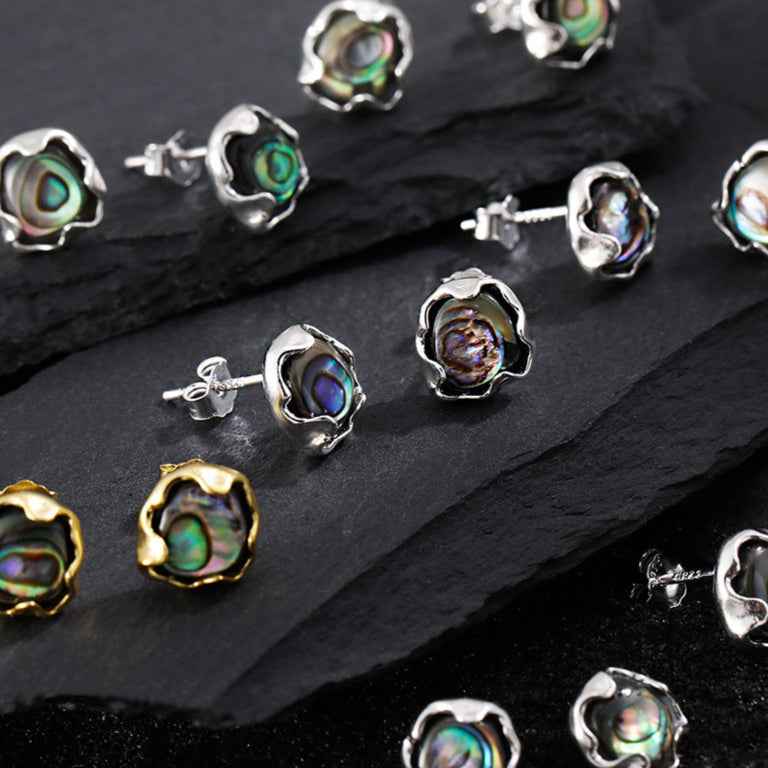 Iridescent Abalone Stud Earrings