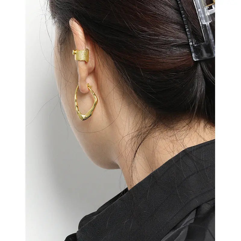 Whispering Whimsy Silver Hoop Earrings