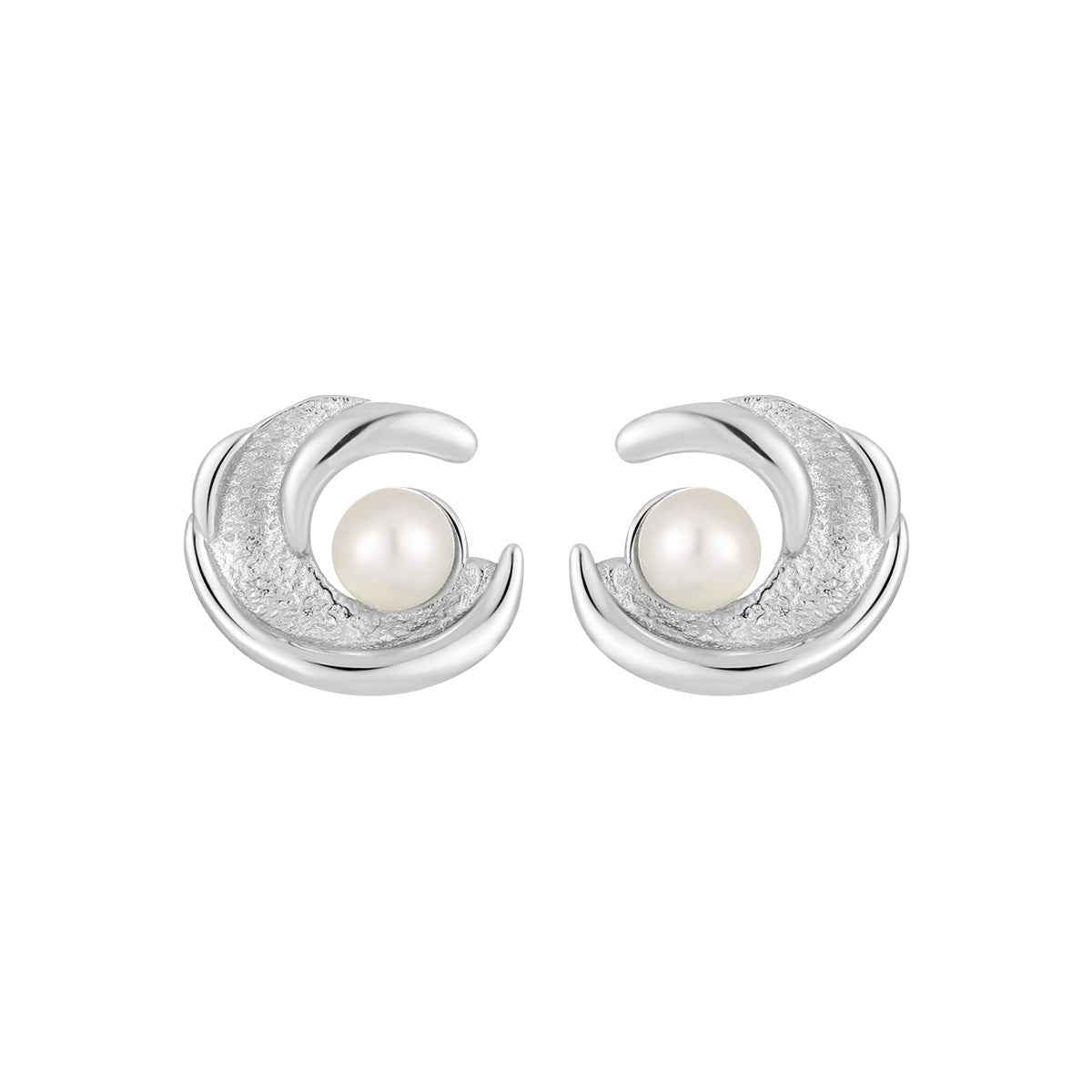 Fairy Silver Pearl Stud Earrings