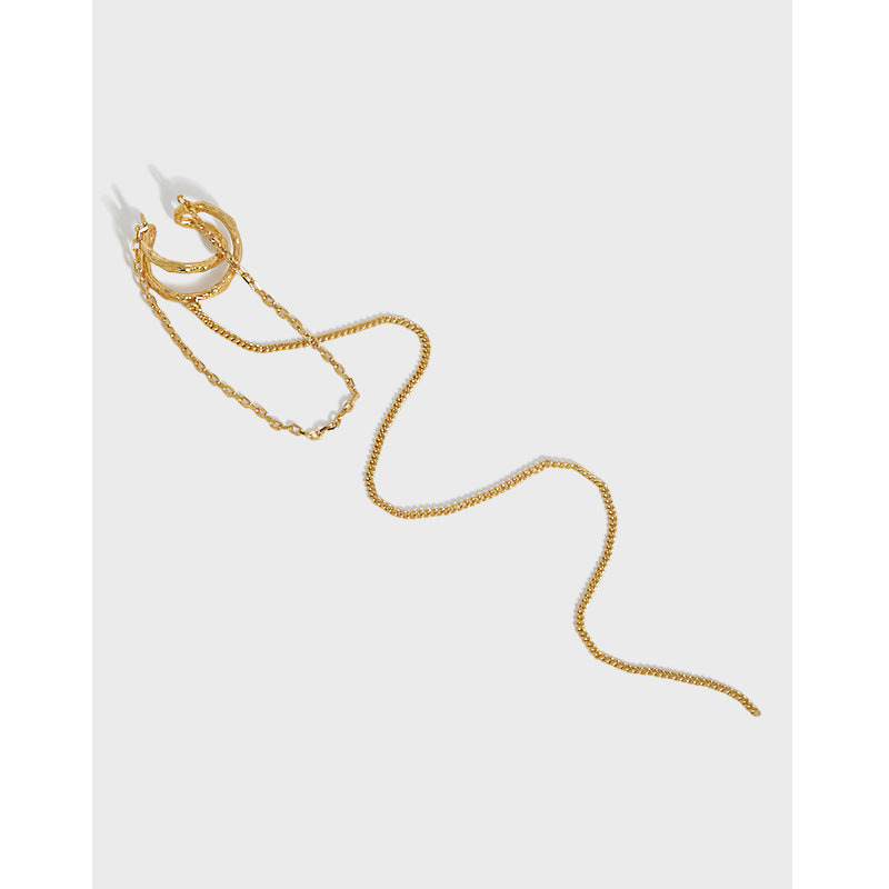 Tassel Chain Sterling Silver Ear Cuff OPHRASTUDIO