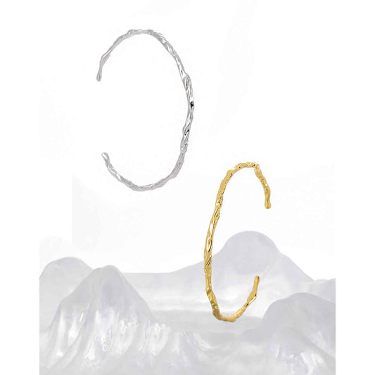 Frosted Lava Silver Cuff Bracelet
