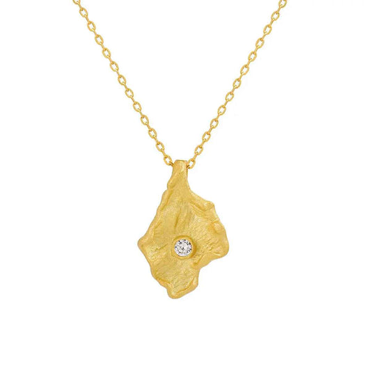 Bumped Glimmer Silver Pendant Necklace