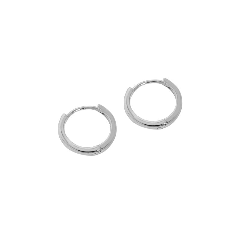 MINIMALIST CIRCLE SILVER HOOP EARRINGS - OPHRASTUDIO