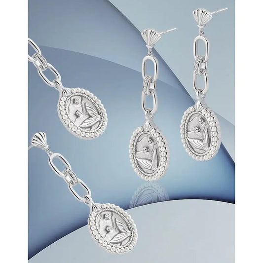 Diamond Silver Drop Earrings