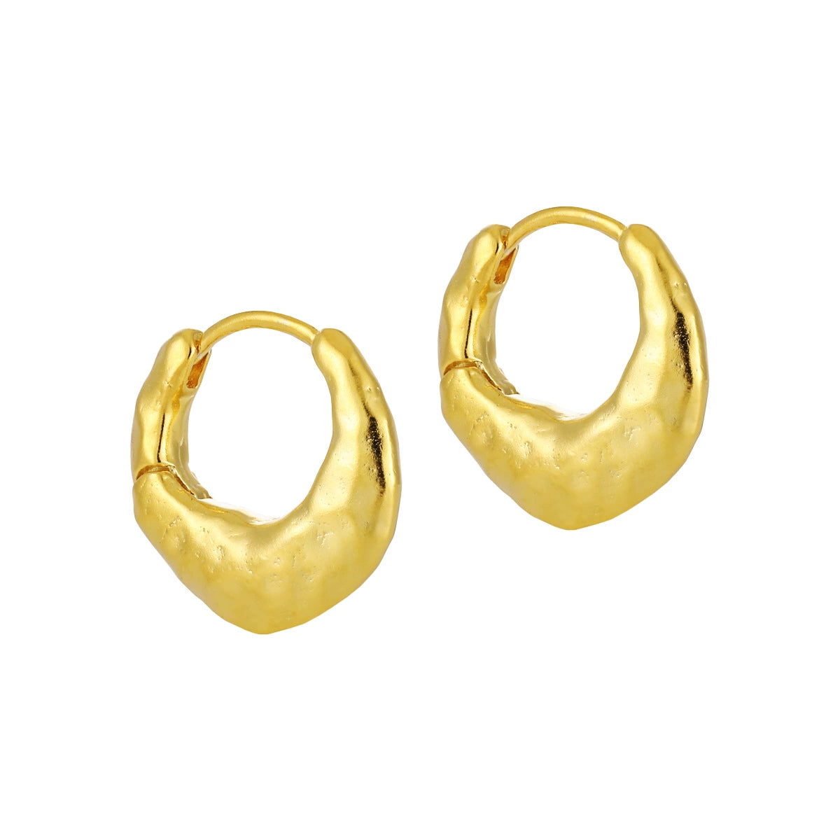 Molten Lava Matte Silver Huggie Earrings OPHRASTUDIO