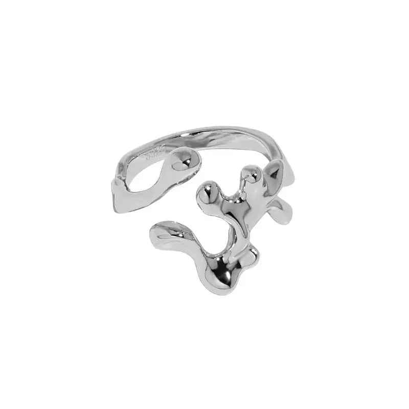 Brynhildr's Lava Texture Silver Statement Ring